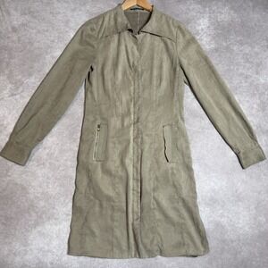 ELIE TAHARI Faux Suede Modern Trench Coat * No‎ Belt **tiny Holes